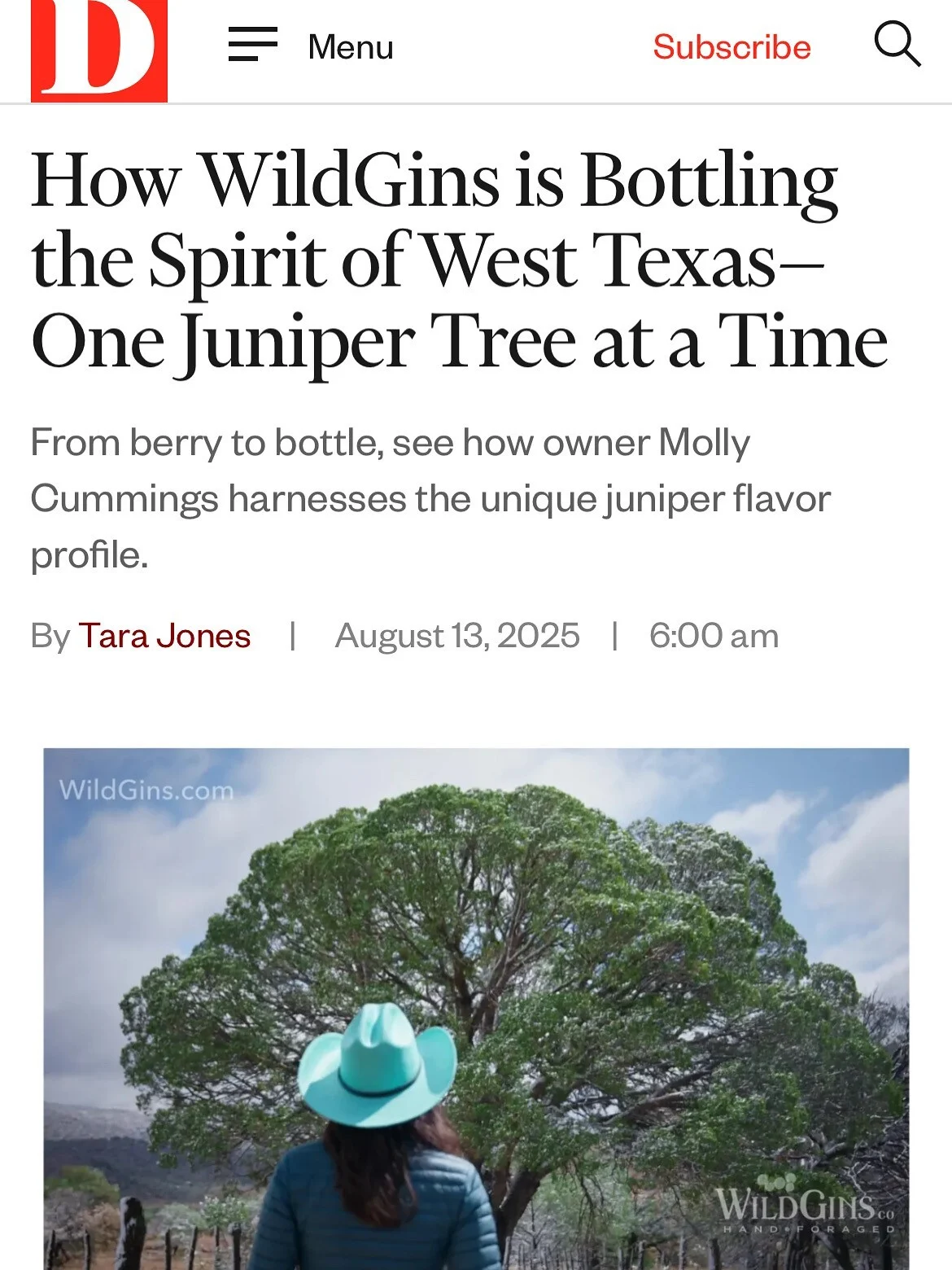 WildGins Article on Dmagazine