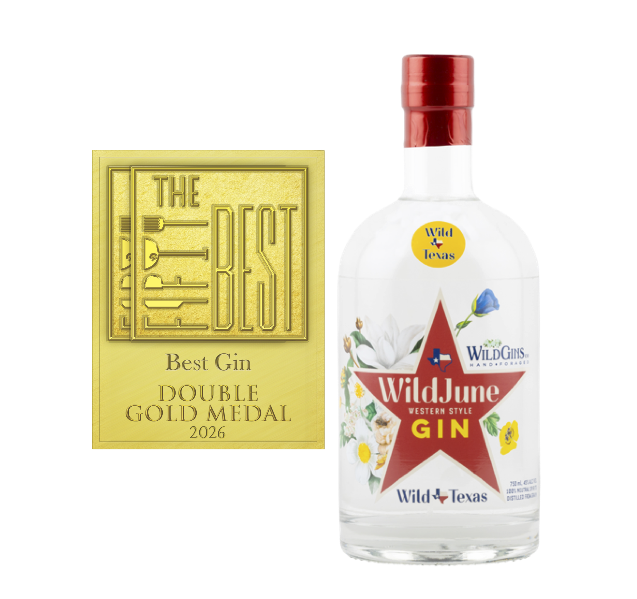 WildJune Bottle with Fifty Best Gins Medal